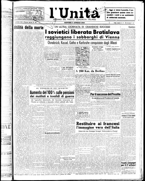 L'Unità : organo centrale del Partito comunista italiano